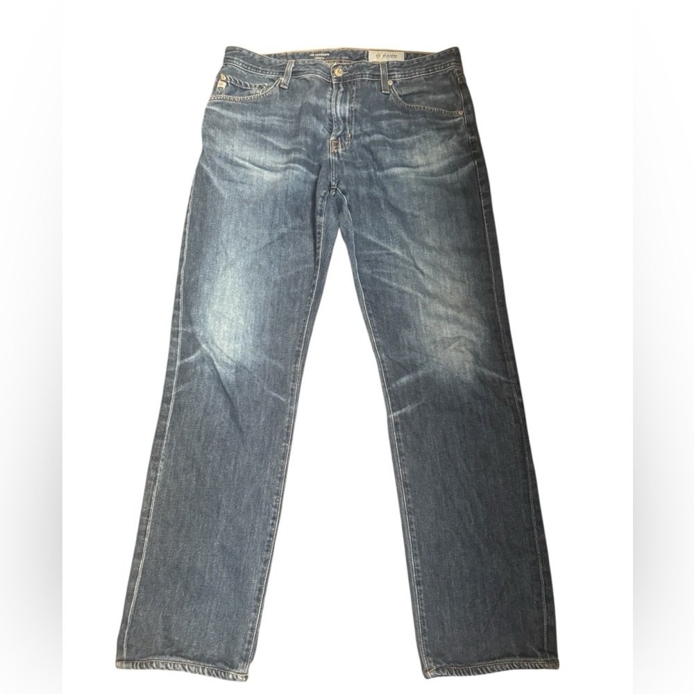 Ag Adriano Goldschmied Men's Straight Jeans - Dark Blue - Picture 7 of 14